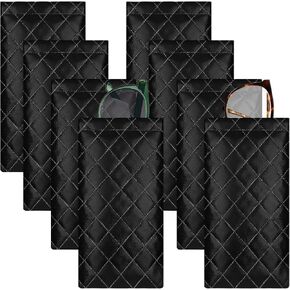 Amylove 8 Pcs Sunglasses Case Portable Eyeglass Case Squeeze Leather Pouch Anti Scratch Sunglass Bag Soft Glasses Case