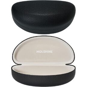 molshine Hard Shell Sunglasses Case,Classic Large Glasses Case for Sunglass,Eyeglasses with Cleaning Cloth,Pocket