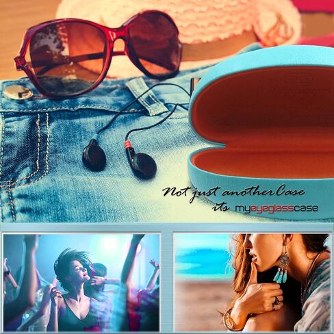 MyEyeglassCase® Large Hard Sunglasses Case | fits Large to Extra Large curved Sunglasses, with microfiber cloth in Kuwait