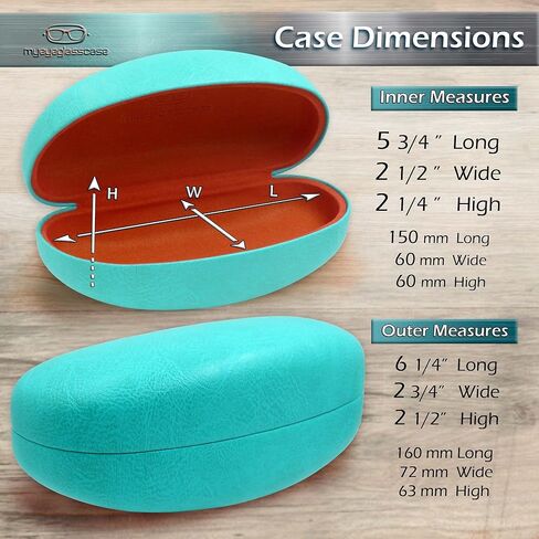 MyEyeglassCase® Large Hard Sunglasses Case | fits Large to Extra Large curved Sunglasses, with microfiber cloth in Kuwait