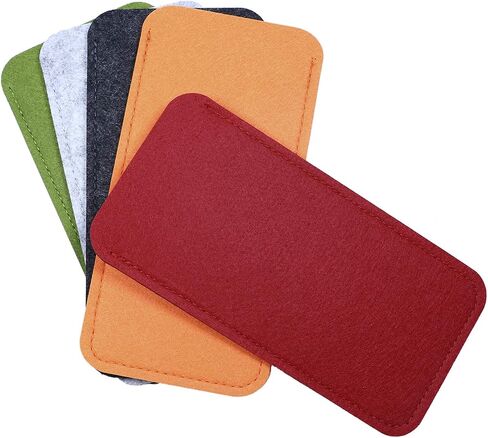 Shapenty 5 Colors Portable Felt Eyeglass Pouch Case Reading Glasses Bag Soft Slip In Sunglasses Holder Sleeve for Eye Glasses Protection and Travel Storage, 5PCS in Saudi Arabia
