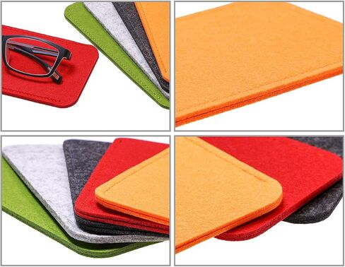 Shapenty 5 Colors Portable Felt Eyeglass Pouch Case Reading Glasses Bag Soft Slip In Sunglasses Holder Sleeve for Eye Glasses Protection and Travel Storage, 5PCS in Saudi Arabia
