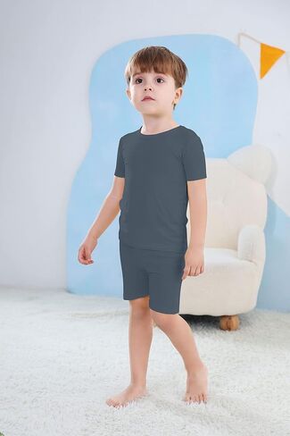 GUISBY Rayon Baby Toddler Kids Girls Boys Soft Short Pjs Cool Summer Pajamas 2pcs Sets in Kuwait