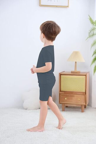 GUISBY Rayon Baby Toddler Kids Girls Boys Soft Short Pjs Cool Summer Pajamas 2pcs Sets in Kuwait