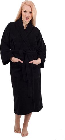 Classic Turkish Towels 100% Organic Cotton Unisex Bathrobe, 400 GSM Quick-Drying Absorbent Hotel and Spa Bath Robe in Kuwait