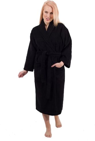 Classic Turkish Towels 100% Organic Cotton Unisex Bathrobe, 400 GSM Quick-Drying Absorbent Hotel and Spa Bath Robe in Kuwait