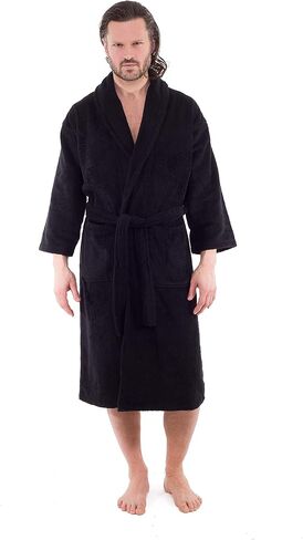 Classic Turkish Towels 100% Organic Cotton Unisex Bathrobe, 400 GSM Quick-Drying Absorbent Hotel and Spa Bath Robe in Kuwait