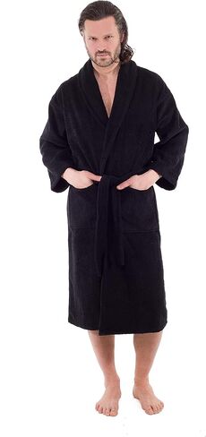 Classic Turkish Towels 100% Organic Cotton Unisex Bathrobe, 400 GSM Quick-Drying Absorbent Hotel and Spa Bath Robe in Kuwait