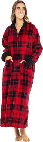 Alexander Del Rossa Long Zip Up Robes for Women, Plush Zipper Robes for Women Plus Size, Housecoats for Women Zipper Front in Saudi Arabia