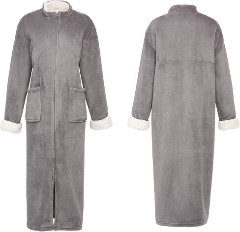 Alexander Del Rossa Long Zip Up Robes for Women, Plush Zipper Robes for Women Plus Size, Housecoats for Women Zipper Front in Saudi Arabia