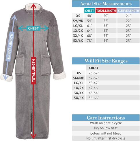 Alexander Del Rossa Long Zip Up Robes for Women, Plush Zipper Robes for Women Plus Size, Housecoats for Women Zipper Front in Saudi Arabia