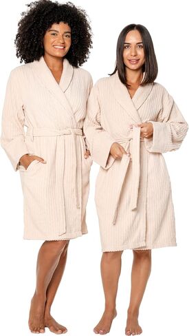 PAMUKTAN 100% Organic Turkish Cotton Bathrobe Towel Robe - Terry Cloth Spa Robe Lightweight Absorbent Shower Robe in Saudi Arabia