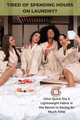 PAMUKTAN 100% Organic Turkish Cotton Bathrobe Towel Robe - Terry Cloth Spa Robe Lightweight Absorbent Shower Robe in Saudi Arabia