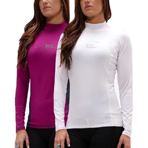 DEVOPS Women's UPF 50+ Rash Guard Long Sleeve, Beach Surf Swim Shirts, UV/Sun Protection