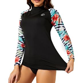 Holipick Women's Long Sleeve Rash Guard Swim Top UV UPF 50+ Sun Protection Swim Shirt Swimsuit Top Only