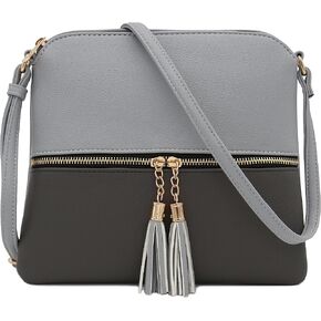 DELUXITY Lightweight Medium Crossbody Bag with Tassel