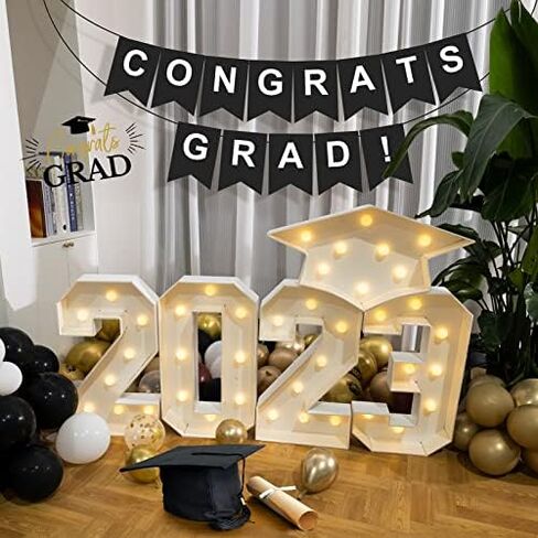 ZPISF Graduation Decorations Class of 2023, 3.4FT 2023 Marquee Numbers Pre-Cut Frame Kit, Marquee Light Up Letters 2023 with Graduation Cap for Preschool High School College Prom Party Decor in Kuwait