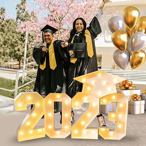 ZPISF Graduation Decorations Class of 2023, 3.4FT 2023 Marquee Numbers Pre-Cut Frame Kit, Marquee Light Up Letters 2023 with Graduation Cap for Preschool High School College Prom Party Decor in Kuwait