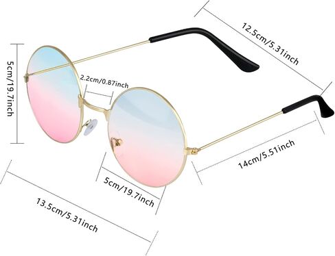 ONESING 8-20 Pairs Round Hippie Sunglasses Circle Sunglasses for Women Glasses Multicoloured Hippie Headband Disco Party in Saudi Arabia