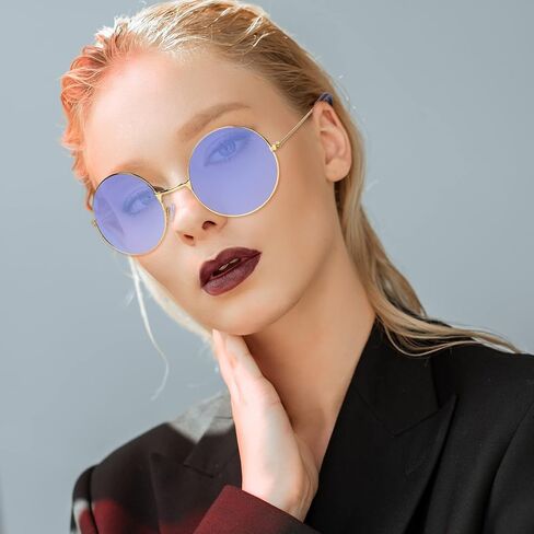 ONESING 8-20 Pairs Round Hippie Sunglasses Circle Sunglasses for Women Glasses Multicoloured Hippie Headband Disco Party in Saudi Arabia