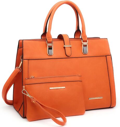 Women's Handbag Flap-over Belt Shoulder Bag Top Handle Tote Satchel Purse Work Bag w/Matching Wristlet in Saudi Arabia