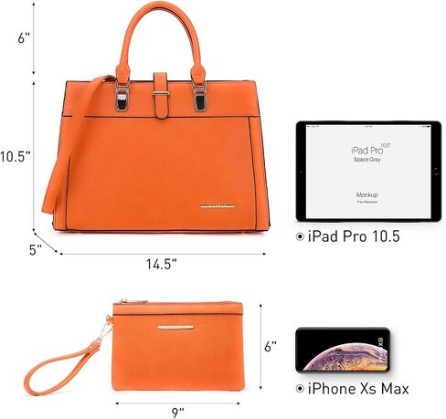 Women's Handbag Flap-over Belt Shoulder Bag Top Handle Tote Satchel Purse Work Bag w/Matching Wristlet in Saudi Arabia