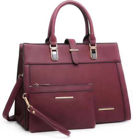 Women's Handbag Flap-over Belt Shoulder Bag Top Handle Tote Satchel Purse Work Bag w/Matching Wristlet in Saudi Arabia