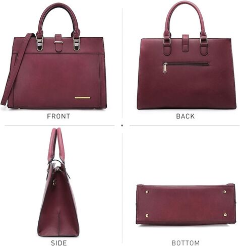 Women's Handbag Flap-over Belt Shoulder Bag Top Handle Tote Satchel Purse Work Bag w/Matching Wristlet in Saudi Arabia