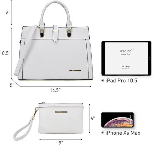 Women's Handbag Flap-over Belt Shoulder Bag Top Handle Tote Satchel Purse Work Bag w/Matching Wristlet in Saudi Arabia