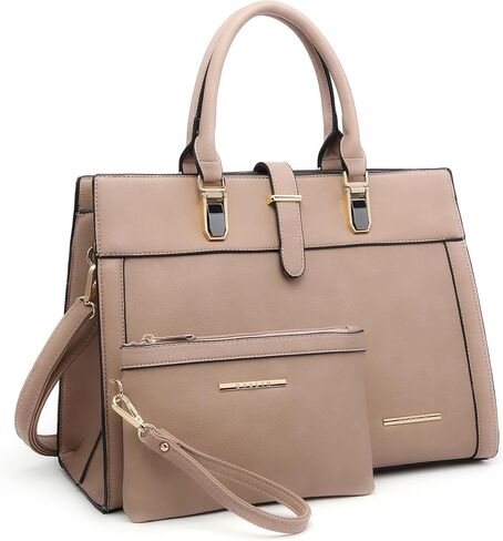 Women's Handbag Flap-over Belt Shoulder Bag Top Handle Tote Satchel Purse Work Bag w/Matching Wristlet in Kuwait