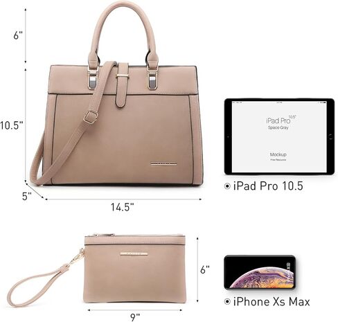 Women's Handbag Flap-over Belt Shoulder Bag Top Handle Tote Satchel Purse Work Bag w/Matching Wristlet in Kuwait