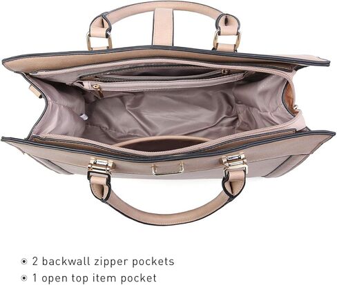 Women's Handbag Flap-over Belt Shoulder Bag Top Handle Tote Satchel Purse Work Bag w/Matching Wristlet in Kuwait