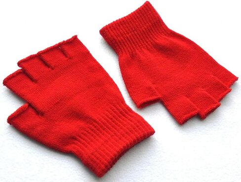 BOWKITE Boys and Girls Fingerless Gloves Winter Solid Knitted Texting Mitten 6" Length in Saudi Arabia