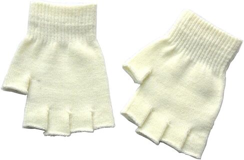 BOWKITE Boys and Girls Fingerless Gloves Winter Solid Knitted Texting Mitten 6" Length in Saudi Arabia
