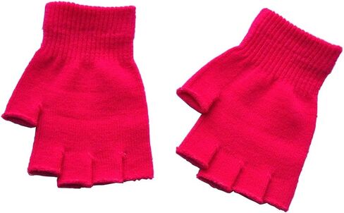 BOWKITE Boys and Girls Fingerless Gloves Winter Solid Knitted Texting Mitten 6" Length in Saudi Arabia