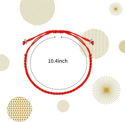 6 قطع سوار أحمر قابل للتعديل مع سوار مضفر عقدة Kabbalah للحماية، الحظ الجيد، الصداقة، التخرج، أعياد الميلاد، العشاق in Kuwait