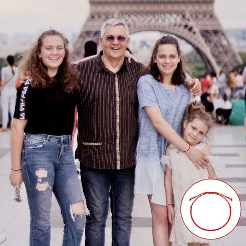 6 قطع سوار أحمر قابل للتعديل مع سوار مضفر عقدة Kabbalah للحماية، الحظ الجيد، الصداقة، التخرج، أعياد الميلاد، العشاق in Kuwait