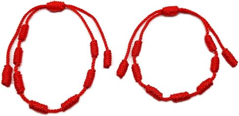 MYSTIC JEWELS من داليا – سوار الكابالا – 7 عقدة من الخيط الأحمر – للجنسين – قابل للتعديل – حماية العين – حظ سعيد – حظ سعيد in Kuwait