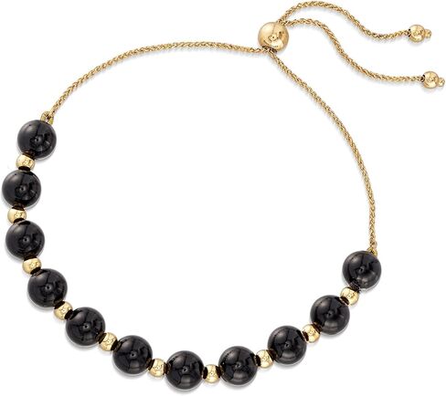 Ross-Simons Black Onyx and 14kt Yellow Gold Bead Bolo Bracelet in Saudi Arabia