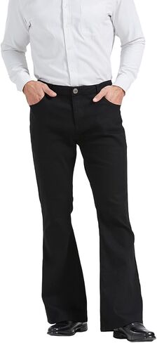 Wbestwind Men's Relaxed Stretch Vintage 60s 70s Bell Bottom Pants Fit 70s Disco Outfits Comfort Flared Retro Leg in Saudi Arabia