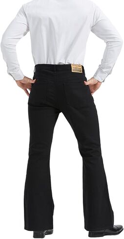 Wbestwind Men's Relaxed Stretch Vintage 60s 70s Bell Bottom Pants Fit 70s Disco Outfits Comfort Flared Retro Leg in Saudi Arabia