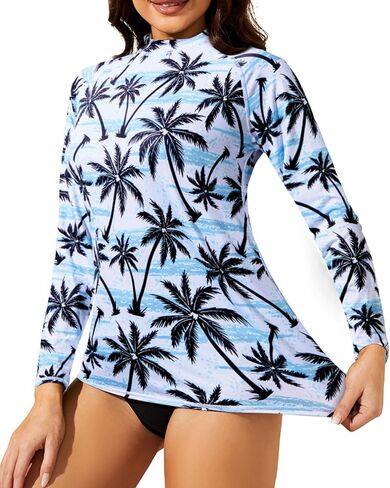 Holipick Women's Long Sleeve Rash Guard Swim Top UV UPF 50+ Sun Protection Swim Shirt Swimsuit Top Only in Kuwait