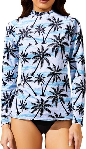 Holipick Women's Long Sleeve Rash Guard Swim Top UV UPF 50+ Sun Protection Swim Shirt Swimsuit Top Only in Kuwait