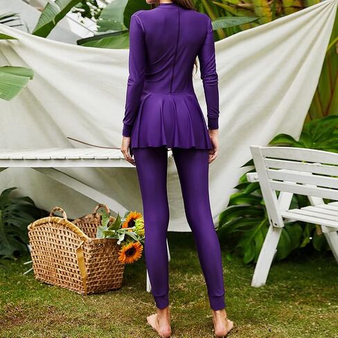 FYMNSI Womens Muslim Swimsuits Reversible Modest Swimwear Full Coverage Rash Guard One Piece Burkini Islamic Bathing Suits in Kuwait