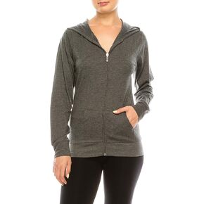 Eevee Women's Full Zip Hoodie - Lightweight Jacket Active Sweater Hooded Sweatshirt Slim Fitting Yoga Activewear in Kuwait