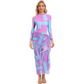 Womens Muslim Swimsuits Tie Dye Top Swim Pants with Long Sarong Cover up Wrap Skirt Swimwear Modest Bathing Suit 4PCS in Saudi Arabia