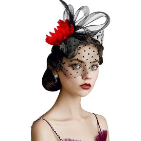 قبعات BABEYOND Fascinator للنساء - قبعات حفلات الشاي Kentucky Fascinators Derby Hat الزفاف كوكتيل زهرة الريش مشبك الشعر in Kuwait