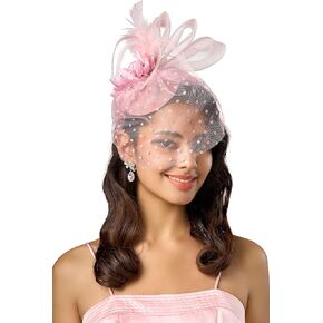 قبعات BABEYOND Fascinator للنساء - قبعات حفلات الشاي Kentucky Fascinators Derby Hat الزفاف كوكتيل زهرة الريش مشبك الشعر in Kuwait