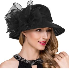 Lady Church Derby Dress Cloche Hat Fascinator Floral Tea Party Wedding Bucket Hat S051