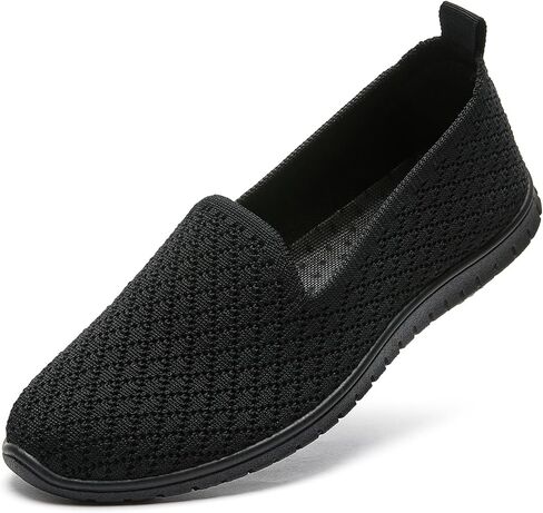BABUDOG Women's Mesh Flats Shoes Breathable Slip on Shoes Casual Black and White Flats Comfortable Walking Shoes in Saudi Arabia